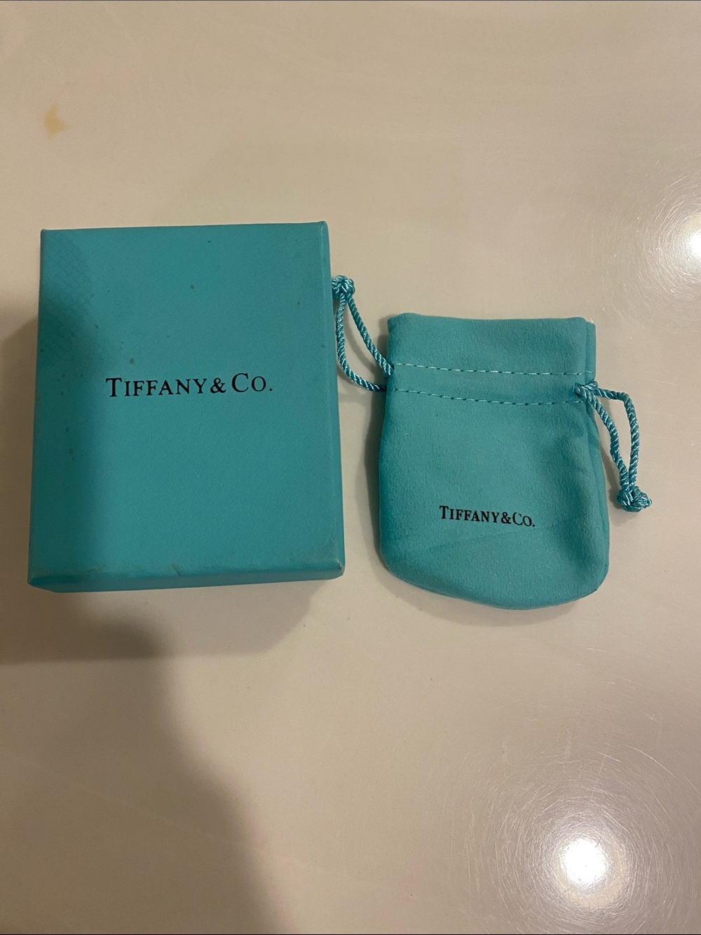 Tiffany & Co. Robin's Egg Blue Jewelry Box and Drawstring Pouch only